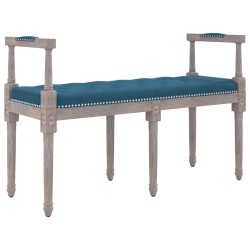 vidaXL Banco de terciopelo azul 110x40x70 cm