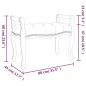 vidaXL Banco de terciopelo gris claro 80x45x60 cm