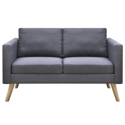vidaXL Conjunto de sofás de 2 y 3 plazas de tela gris oscuro 