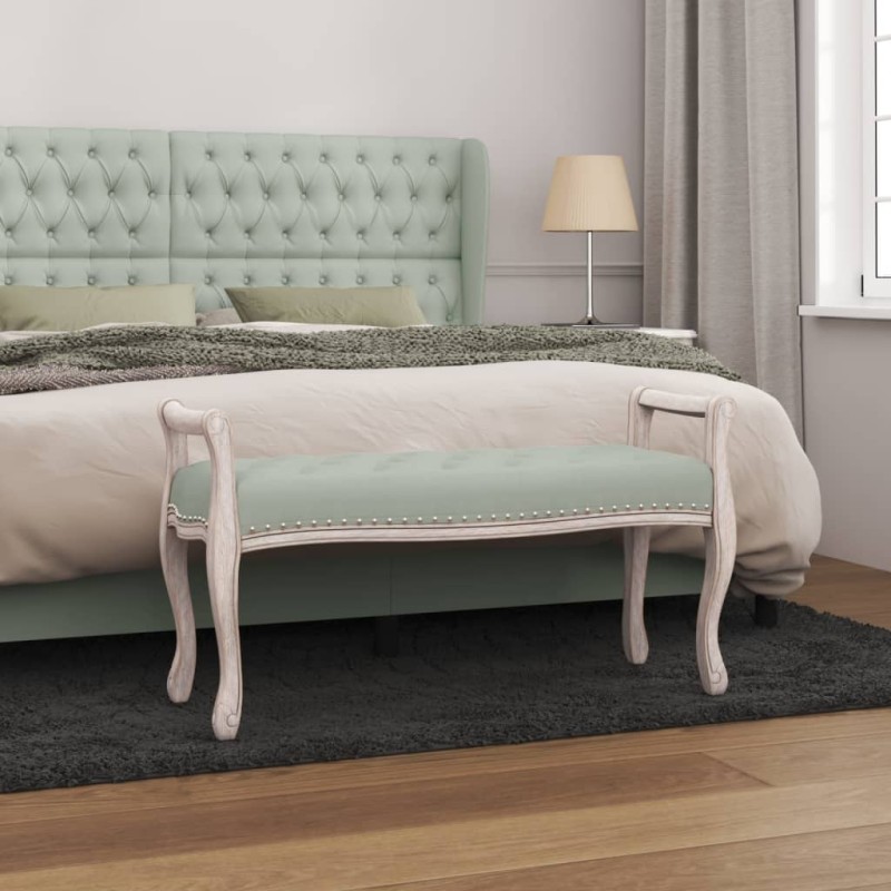 vidaXL Banco de terciopelo gris claro 110x45x60 cm vidaXL Banco de terciopelo gris claro 110x45x60 cm