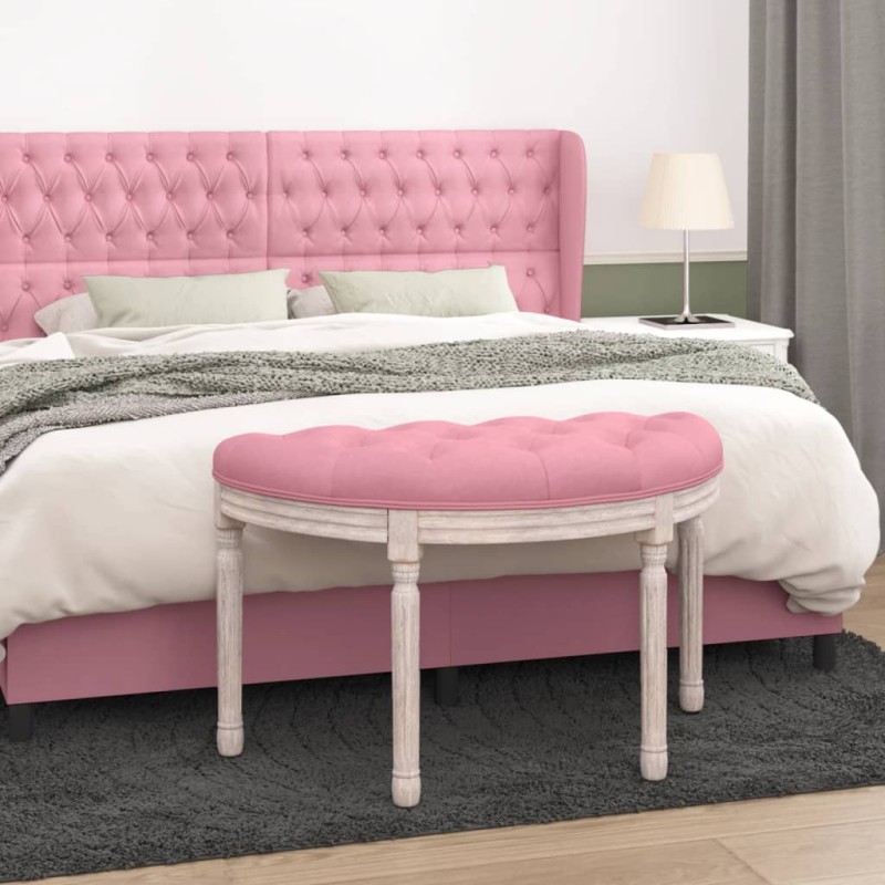 vidaXL Banco de terciopelo rosa 81,5x41x49 cm vidaXL Banco de terciopelo rosa 81,5x41x49 cm
