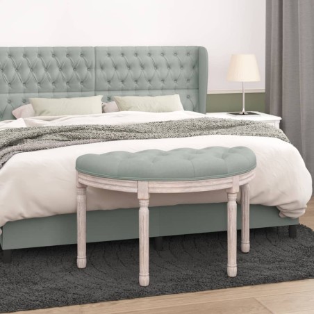 vidaXL Banco de terciopelo gris claro 81,5x41x49 cm