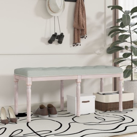 vidaXL Banco de terciopelo gris claro 110x40x49 cm