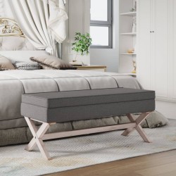 vidaXL Taburete con almacenaje tela gris oscuro 110x45x49 cm