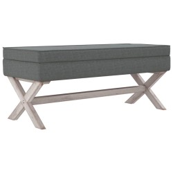 vidaXL Taburete con almacenaje tela gris oscuro 110x45x49 cm