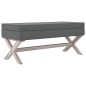 vidaXL Taburete con almacenaje tela gris oscuro 110x45x49 cm vidaXL Taburete con almacenaje tela gris oscuro 110x45x49 cm