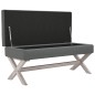vidaXL Taburete con almacenaje tela gris oscuro 110x45x49 cm vidaXL Taburete con almacenaje tela gris oscuro 110x45x49 cm