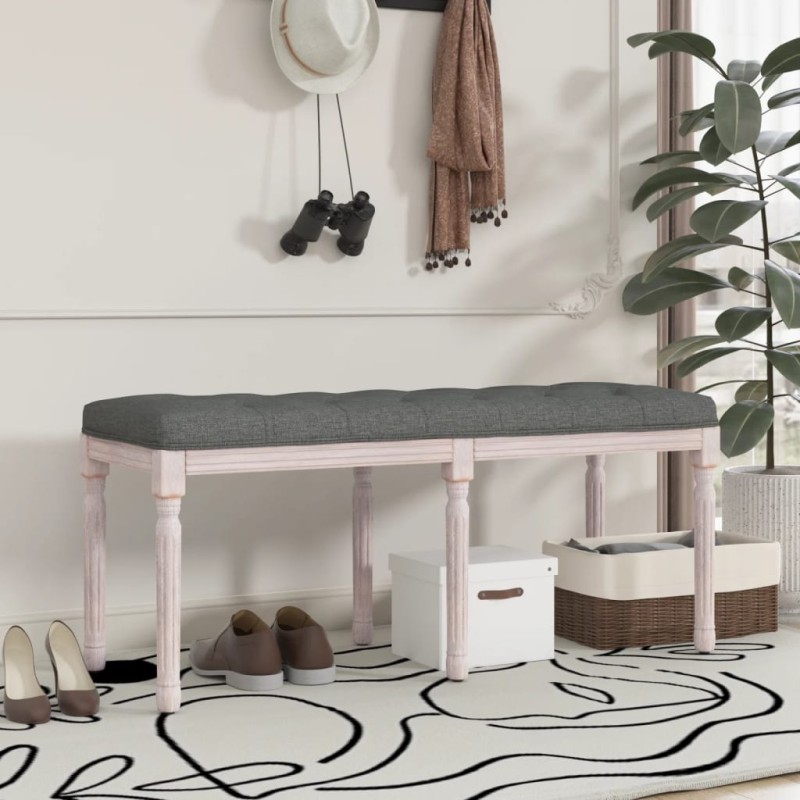 vidaXL Banco de tela gris oscuro 110x40x49 cm vidaXL Banco de tela gris oscuro 110x40x49 cm