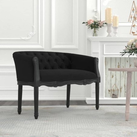 vidaXL Banco de terciopelo negro 98x56x69 cm