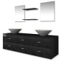 vidaXL Conjunto de muebles de baño y lavabo 7 piezas negro vidaXL Conjunto de muebles de baño y lavabo 7 piezas negro
