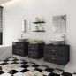 vidaXL Conjunto de muebles de baño y lavabo 7 piezas negro vidaXL Conjunto de muebles de baño y lavabo 7 piezas negro