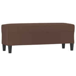 vidaXL Banco de cuero sintético marrón 100x35x41 cm