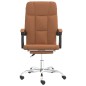 vidaXL Silla de oficina reclinable cuero sintético marrón