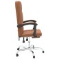 vidaXL Silla de oficina reclinable cuero sintético marrón