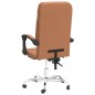 vidaXL Silla de oficina reclinable cuero sintético marrón