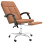 vidaXL Silla de oficina reclinable cuero sintético marrón