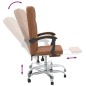vidaXL Silla de oficina reclinable cuero sintético marrón