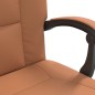 vidaXL Silla de oficina reclinable cuero sintético marrón