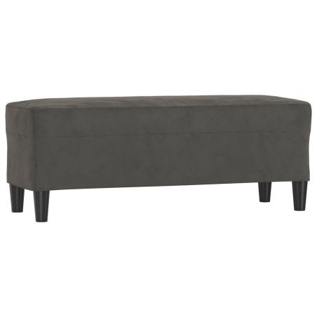 vidaXL Banco de terciopelo gris oscuro 100x35x41 cm