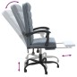 vidaXL Silla de oficina reclinable de terciopelo gris oscuro vidaXL Silla de oficina reclinable de terciopelo gris oscuro