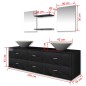 vidaXL Conjunto de muebles de baño y lavabo 7 piezas negro vidaXL Conjunto de muebles de baño y lavabo 7 piezas negro