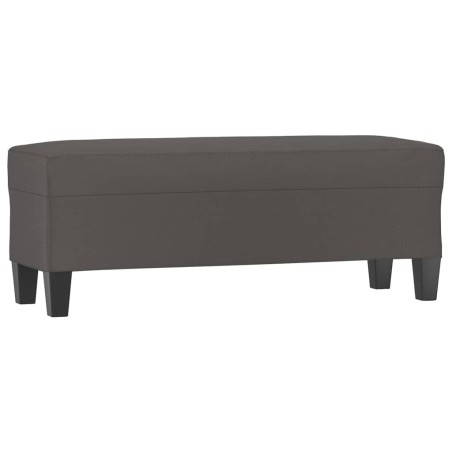vidaXL Banco de cuero sintético gris 100x35x41 cm