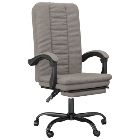vidaXL Silla de oficina reclinable de tela gris taupé