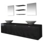 vidaXL Conjunto de muebles de baño y lavabo 8 piezas negro vidaXL Conjunto de muebles de baño y lavabo 8 piezas negro