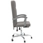 vidaXL Silla de oficina reclinable de tela gris taupé