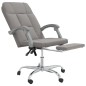 vidaXL Silla de oficina reclinable de tela gris taupé