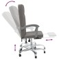 vidaXL Silla de oficina reclinable de tela gris taupé
