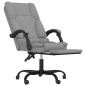 vidaXL Silla de oficina reclinable con masaje de tela gris claro