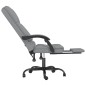 vidaXL Silla de oficina reclinable con masaje de tela gris claro