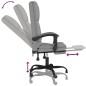 vidaXL Silla de oficina reclinable con masaje de tela gris claro
