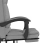 vidaXL Silla de oficina reclinable con masaje de tela gris claro