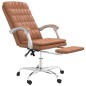 vidaXL Silla de oficina reclinable cuero sintético marrón vidaXL Silla de oficina reclinable cuero sintético marrón