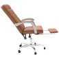vidaXL Silla de oficina reclinable cuero sintético marrón vidaXL Silla de oficina reclinable cuero sintético marrón