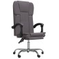 vidaXL Silla de oficina reclinable cuero sintético gris vidaXL Silla de oficina reclinable cuero sintético gris