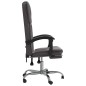 vidaXL Silla de oficina reclinable cuero sintético gris vidaXL Silla de oficina reclinable cuero sintético gris