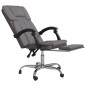vidaXL Silla de oficina reclinable cuero sintético gris vidaXL Silla de oficina reclinable cuero sintético gris