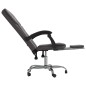 vidaXL Silla de oficina reclinable cuero sintético gris vidaXL Silla de oficina reclinable cuero sintético gris