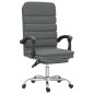 vidaXL Silla de oficina reclinable con masaje de tela gris oscuro