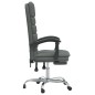 vidaXL Silla de oficina reclinable con masaje de tela gris oscuro