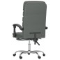 vidaXL Silla de oficina reclinable con masaje de tela gris oscuro