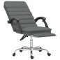 vidaXL Silla de oficina reclinable con masaje de tela gris oscuro