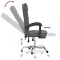 vidaXL Silla de oficina reclinable con masaje de tela gris oscuro