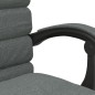 vidaXL Silla de oficina reclinable con masaje de tela gris oscuro