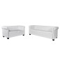 vidaXL Sofás Chesterfield de 2 y 3 plazas cuero sintético blanco vidaXL Sofás Chesterfield de 2 y 3 plazas cuero sintético blanco