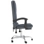 vidaXL Silla de oficina reclinable con masaje terciopelo gris oscuro vidaXL Silla de oficina reclinable con masaje terciopelo gris oscuro