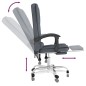 vidaXL Silla de oficina reclinable con masaje terciopelo gris oscuro vidaXL Silla de oficina reclinable con masaje terciopelo gris oscuro